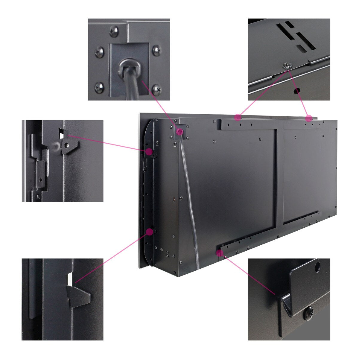 36 inch recessed ultra thin tempered glass front wall mounted electric fireplace with remote and multi color flame