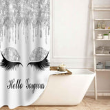 36 x 72 Inches Small Narrow Washable Polyester Shower Curtain Set