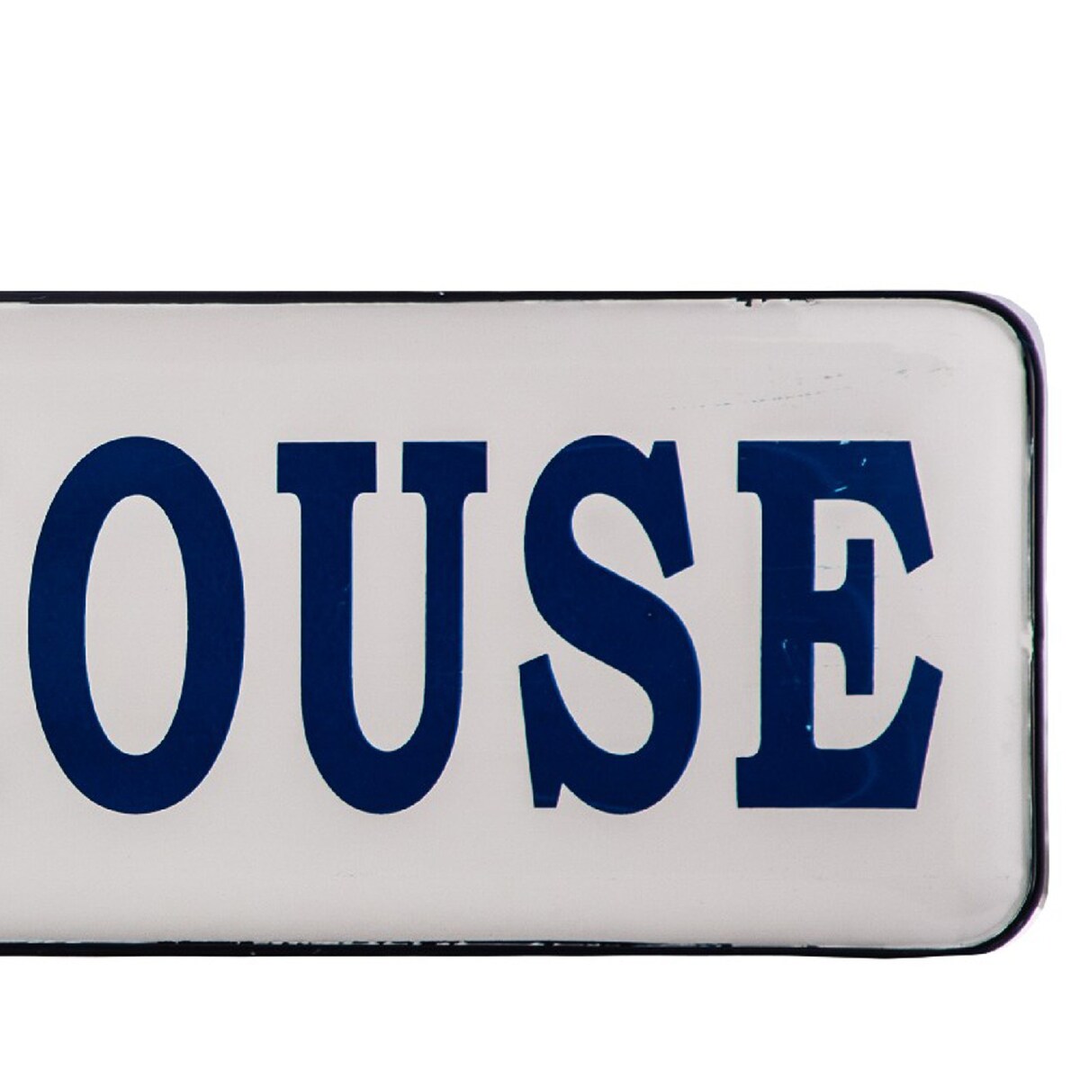 36.5 Inch Metal Rectangular Coastal Wall Art Plaque, Beach House Blue