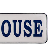 36.5 Inch Metal Rectangular Coastal Wall Art Plaque, Beach House Blue