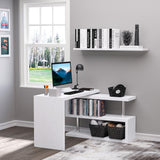 360 Degree 3-Tier L Shaped Rotating Corner Computer Desk