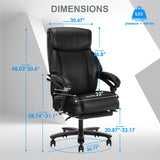 360 Degree Rotation Tall Back Black Leather Executive Office Chair