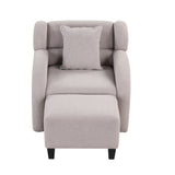 360 Degree Swivel Accent Chair With Ottoman,Armchair With Footstool