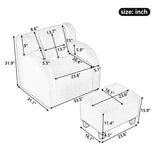 360 Degree Swivel Accent Chair With Ottoman,Armchair With Footstool