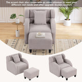 360 Degree Swivel Accent Chair With Ottoman,Armchair With Footstool