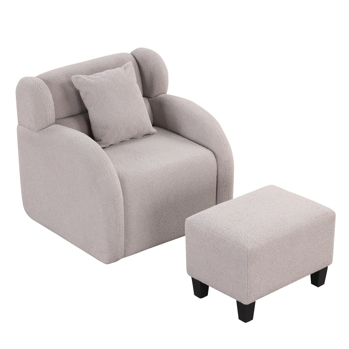 360 Degree Swivel Accent Chair With Ottoman,Armchair With Footstool