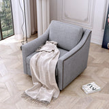 360 Degree Swivel Armchair Cotton Linen Skin-friendly Fabric Ergonomic Design