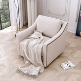 360 Degree Swivel Armchair Cotton Linen Skin-friendly Fabric Ergonomic Design