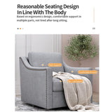 360 Degree Swivel Armchair Cotton Linen Skin-friendly Fabric Ergonomic Design