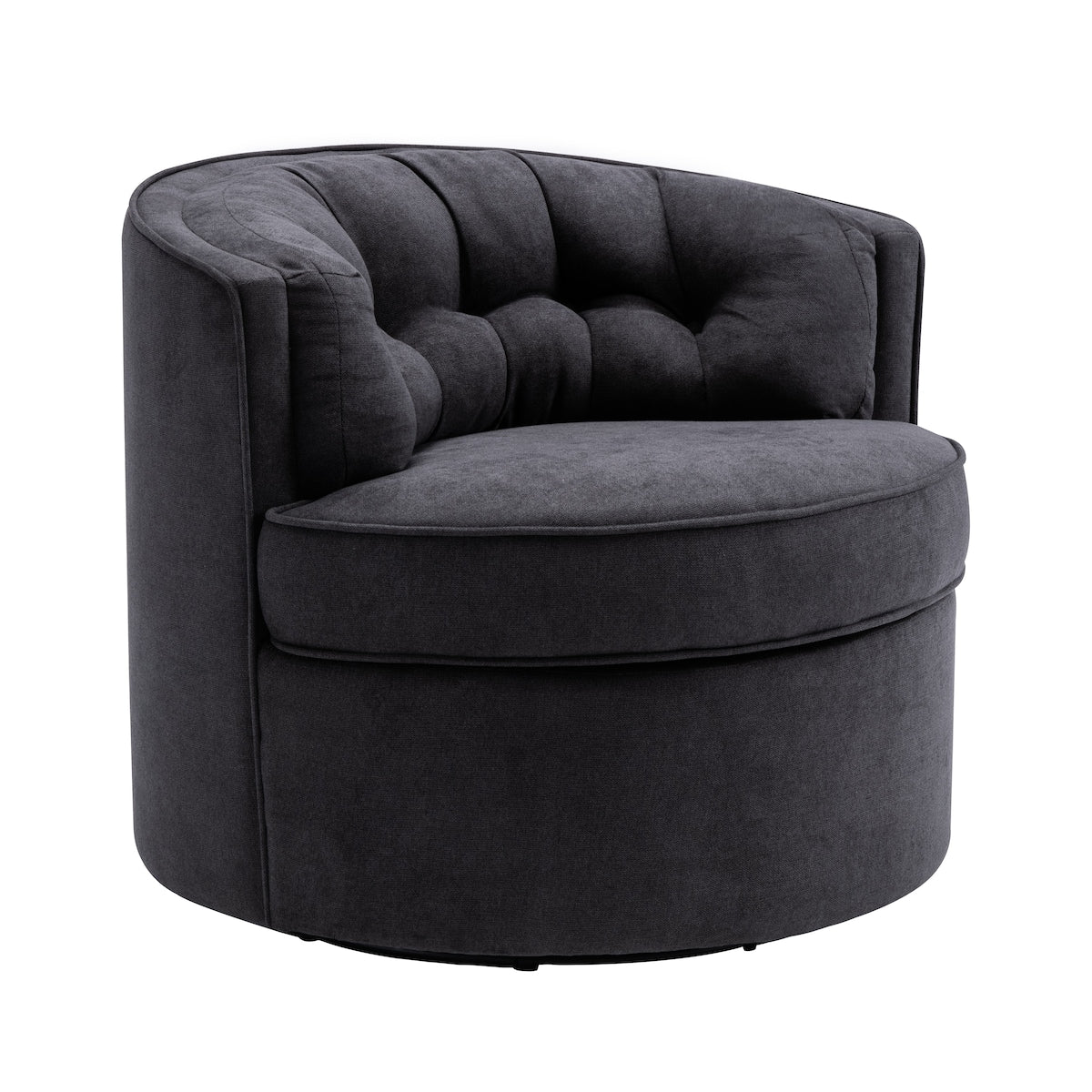 360-Degree Swivel Barrel Chair Comfy Tufted Back Accent Round Barrel Chair Leisure Chair for Living Room, Bedroom, Hotel