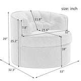 360-Degree Swivel Barrel Chair Comfy Tufted Back Accent Round Barrel Chair Leisure Chair for Living Room, Bedroom, Hotel