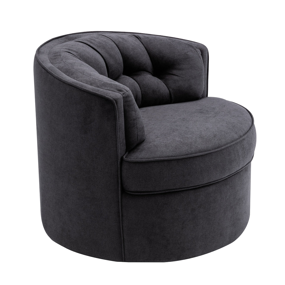 360-Degree Swivel Barrel Chair Comfy Tufted Back Accent Round Barrel Chair Leisure Chair for Living Room, Bedroom, Hotel