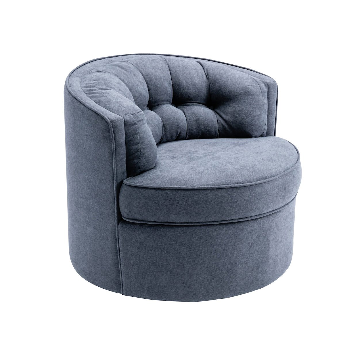 360-Degree Swivel Barrel Chair Comfy Tufted Back Accent Round Barrel Chair Leisure Chair for Living Room, Bedroom, Hotel