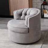 360-Degree Swivel Barrel Chair Comfy Tufted Back Accent Round Barrel Chair Leisure Chair for Living Room, Bedroom, Hotel