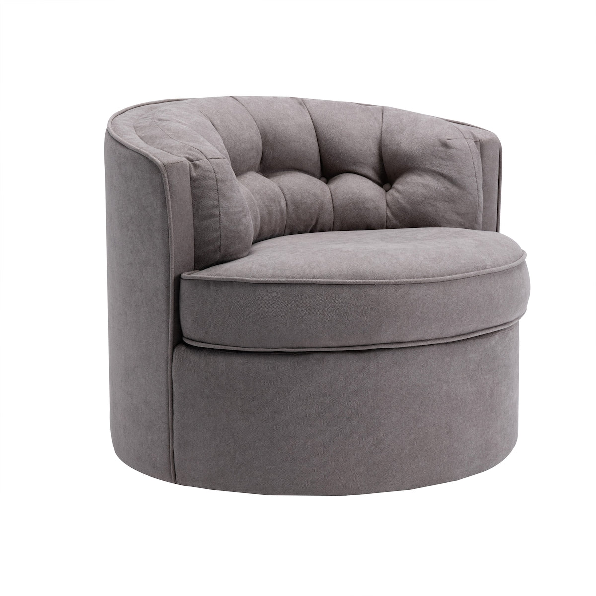 360-Degree Swivel Barrel Chair Comfy Tufted Back Accent Round Barrel Chair Leisure Chair for Living Room, Bedroom, Hotel