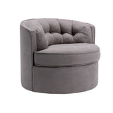 360-Degree Swivel Barrel Chair Comfy Tufted Back Accent Round Barrel Chair Leisure Chair for Living Room, Bedroom, Hotel