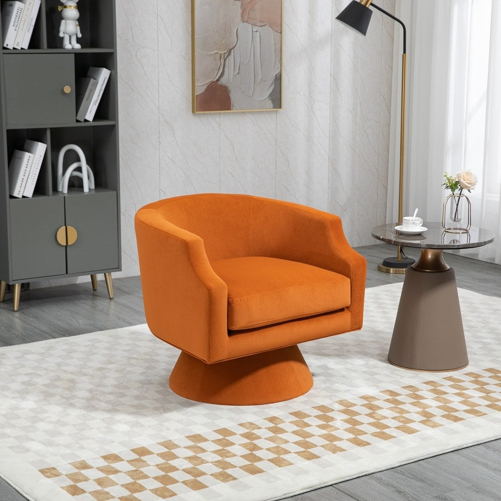 360 Degree Swivel Velvet Upholstered Barrel Sofa Chairs