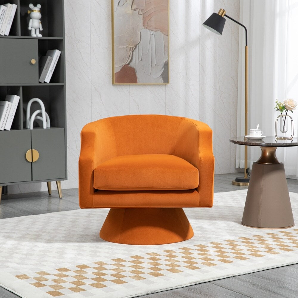 360 Degree Swivel Velvet Upholstered Barrel Sofa Chairs