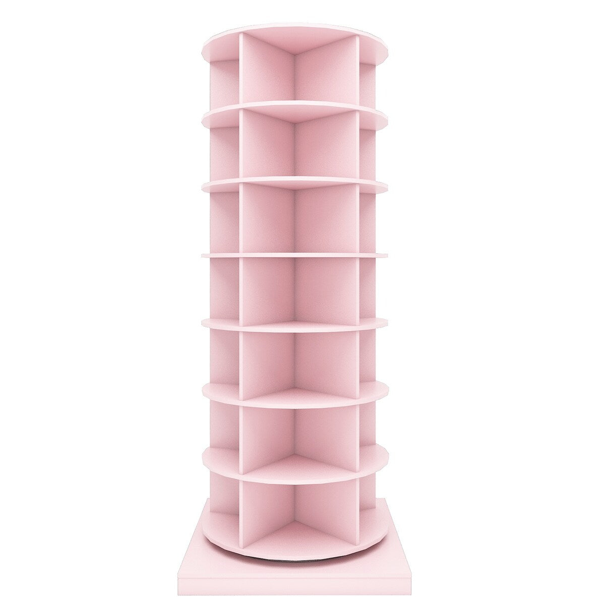 360 Pink Rotating Shoe Cabinet With 7 Layers