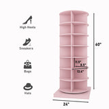 360 Pink Rotating Shoe Cabinet With 7 Layers