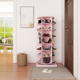 360 Pink Rotating Shoe Cabinet With 7 Layers