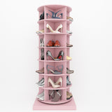 360 Pink Rotating Shoe Cabinet With 7 Layers