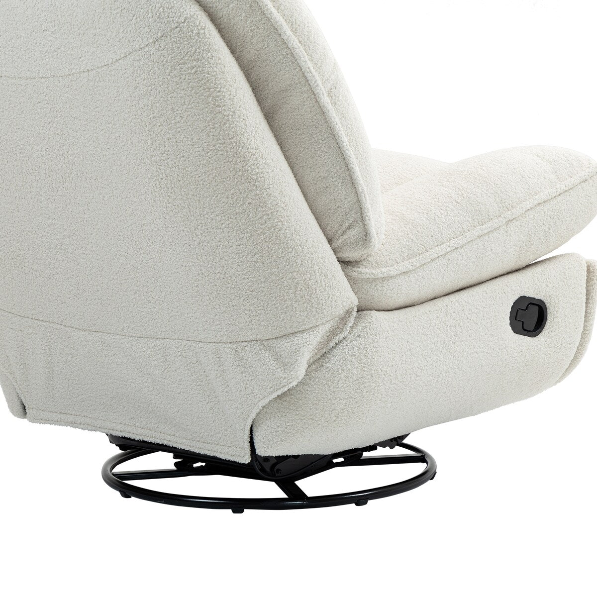 360° Swivel Recliner Adjustable Chair Chenille Glider Swivel Reclining Sofa Chair with Black Metal Round Base