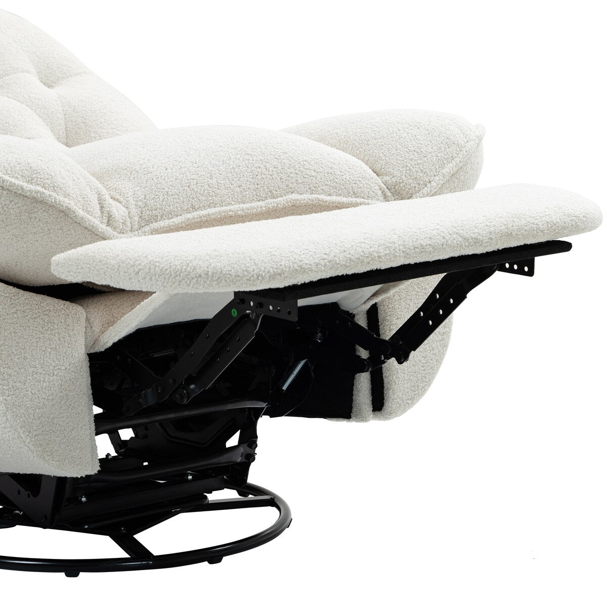 360° Swivel Recliner Adjustable Chair Chenille Glider Swivel Reclining Sofa Chair with Black Metal Round Base