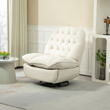 360° Swivel Recliner Adjustable Chair Chenille Glider Swivel Reclining Sofa Chair with Black Metal Round Base