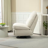 360° Swivel Recliner Adjustable Chair Chenille Glider Swivel Reclining Sofa Chair with Black Metal Round Base