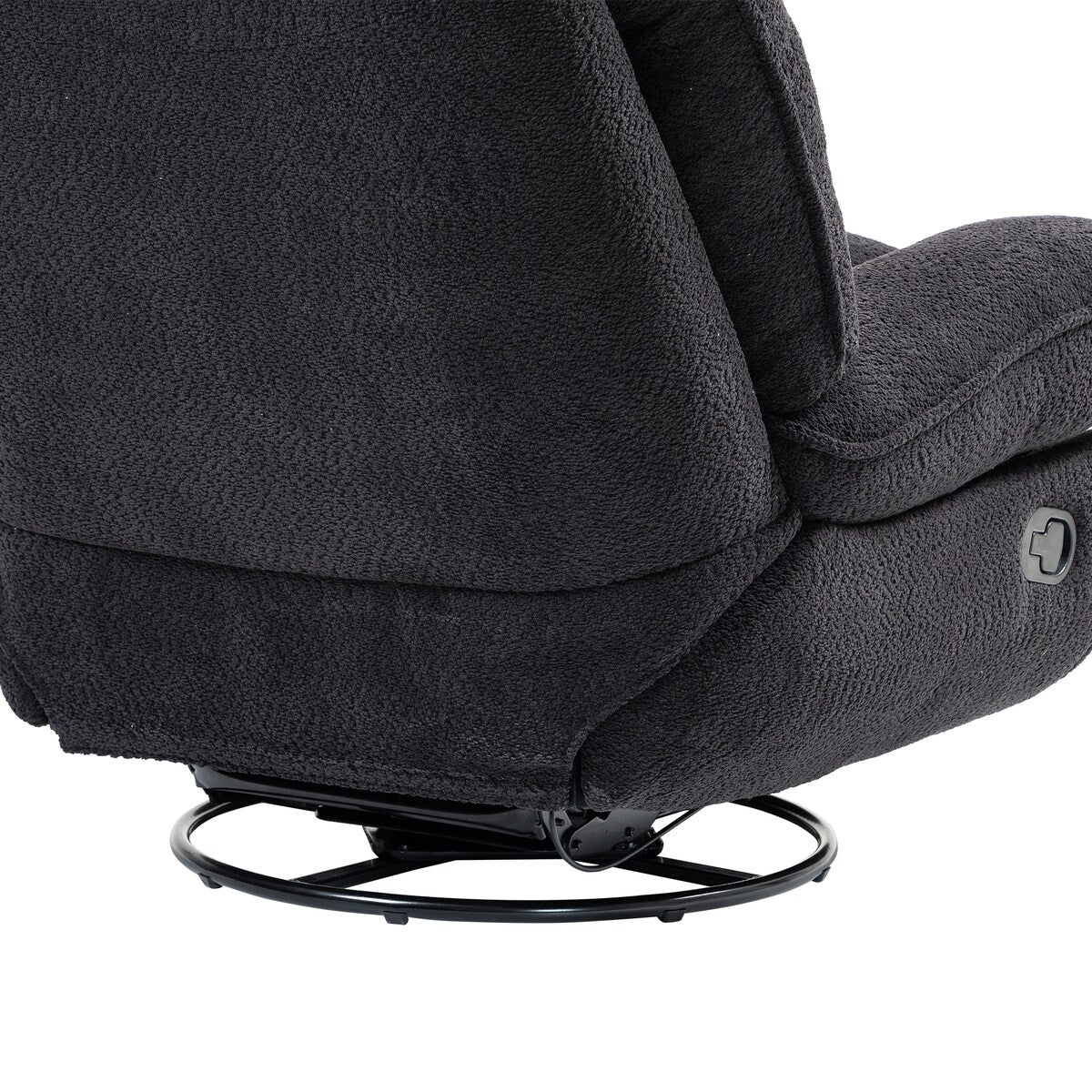 360° Swivel Recliner Adjustable Chair Chenille Glider Swivel Reclining Sofa Chair with Black Metal Round Base