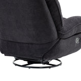 360° Swivel Recliner Adjustable Chair Chenille Glider Swivel Reclining Sofa Chair with Black Metal Round Base