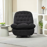 360° Swivel Recliner Adjustable Chair Chenille Glider Swivel Reclining Sofa Chair with Black Metal Round Base