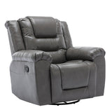 360° Swivel and Rocking Home Theater Recliner: Manual Recliner Chair with Wide Armrest