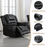 360° Swivel and Rocking Home Theater Recliner: Manual Recliner Chair with Wide Armrest