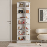 360°Rotating Shoe Cabinet 7 layers Holds Up to 28 Paris of Shoes