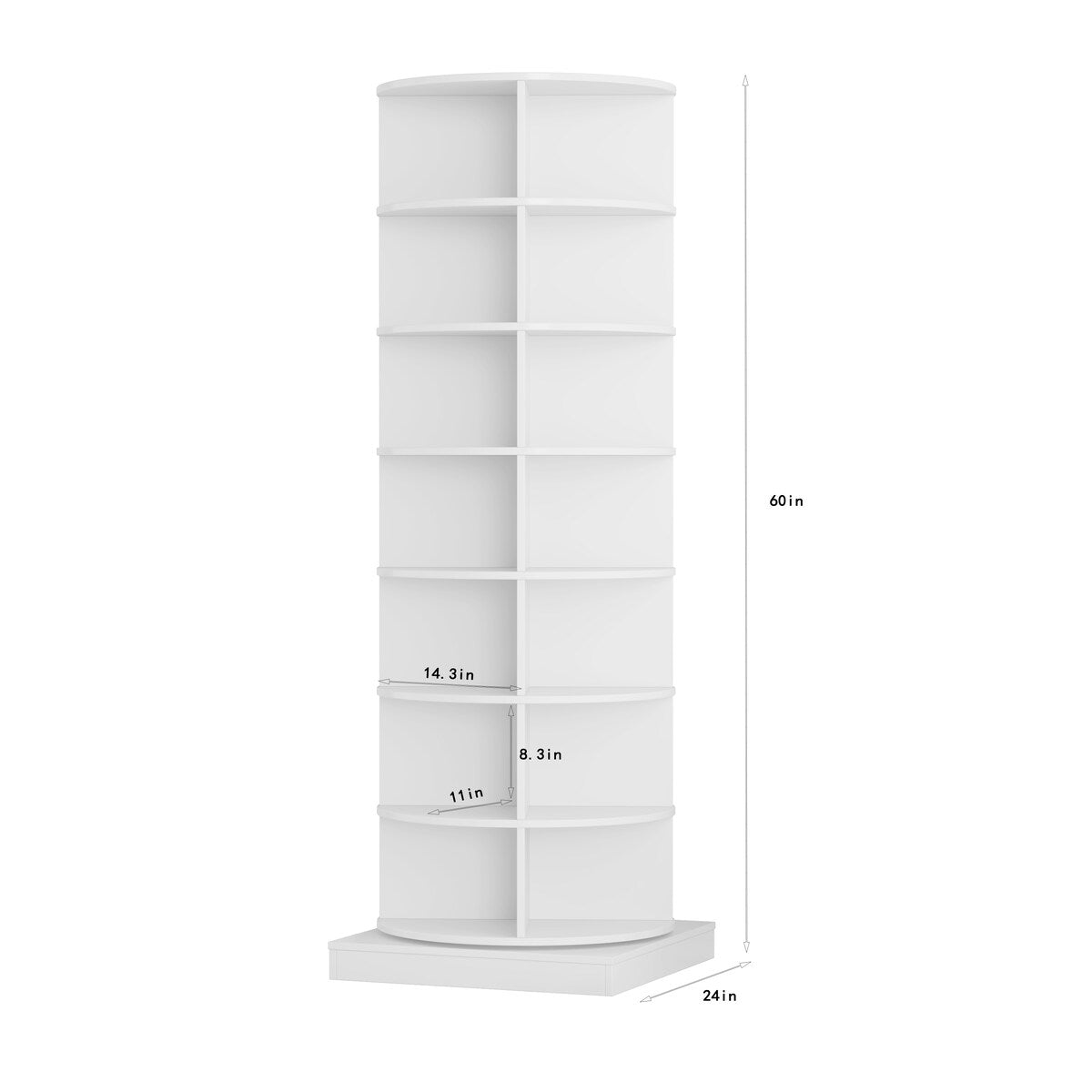 360°Rotating Shoe Cabinet 7 layers Holds Up to 28 Paris of Shoes