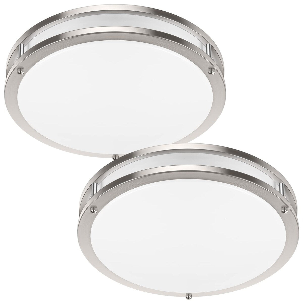 36W 3600lm Super Bright LED Ceiling Light Fixtures, Modern Black Flush Mount Ceiling Lights Daylight White 5000K, 2 Packs