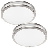 36W 3600lm Super Bright LED Ceiling Light Fixtures, Modern Black Flush Mount Ceiling Lights Daylight White 5000K, 2 Packs