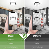 36W 3600lm Super Bright LED Ceiling Light Fixtures, Modern Black Flush Mount Ceiling Lights Daylight White 5000K, 2 Packs