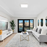 36 Watts Square Ultra-thin Selectable LED Flush Mount Ceiling Light for Dining Room Living Room Bedroom Kitchen - 11.81