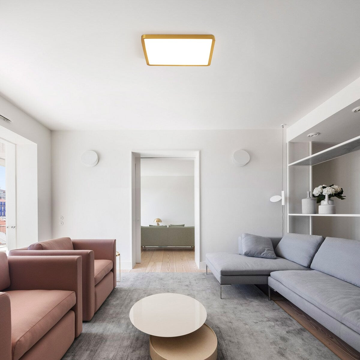 36 Watts Square Ultra-thin Selectable LED Flush Mount Ceiling Light for Dining Room Living Room Bedroom Kitchen - 11.81