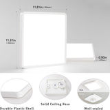 36 Watts Square Ultra-thin Selectable LED Flush Mount Ceiling Light for Dining Room Living Room Bedroom Kitchen - 11.81