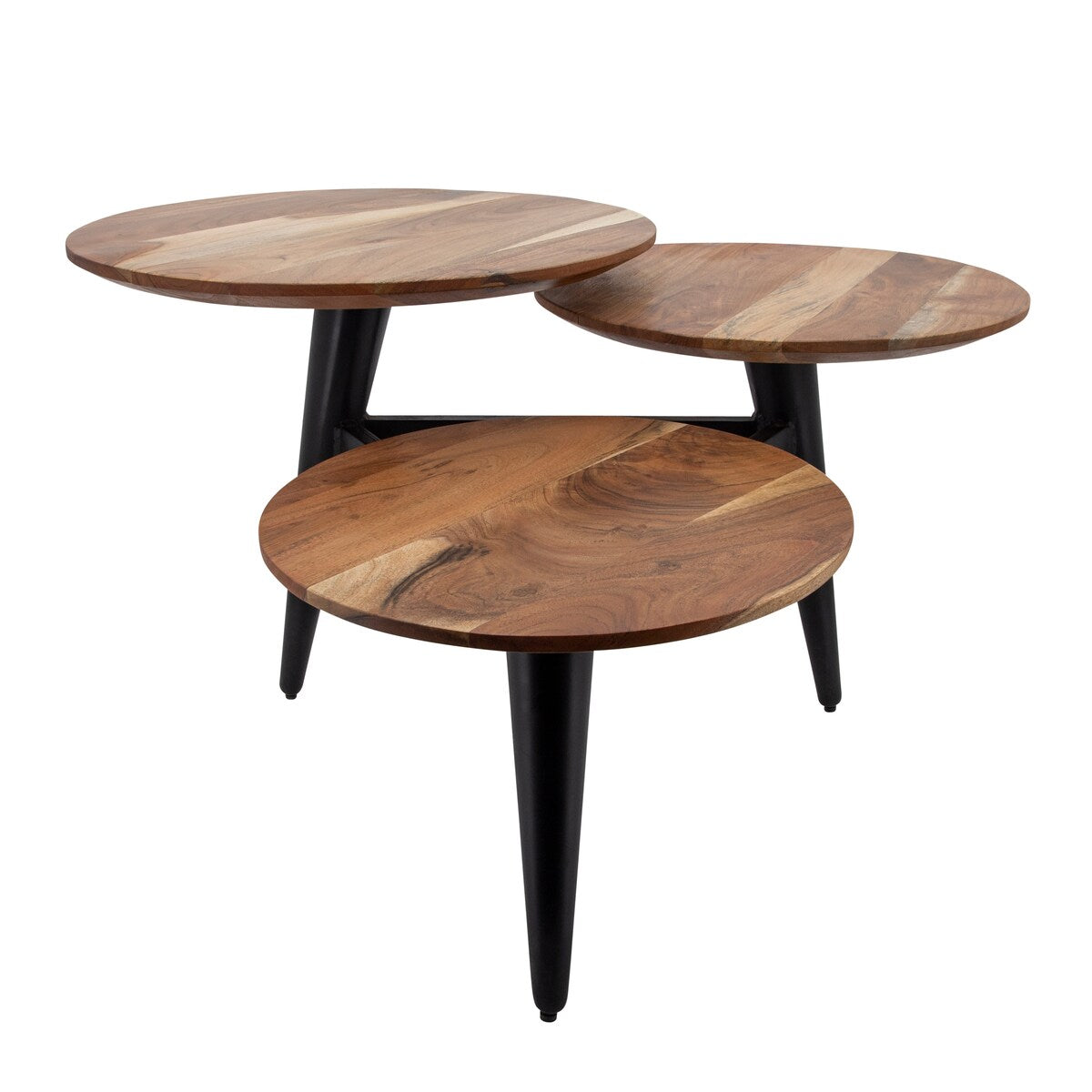 36" 3-Circles Coffee Table, Brown Kd