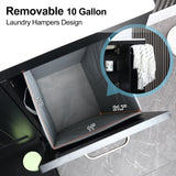 36" Bathroom Vanity Sink Combo with Laundry Hamper Ceramic Sink Storage Cabinet