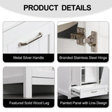 36" Bathroom Vanity Sink Combo with Laundry Hamper Ceramic Sink Storage Cabinet