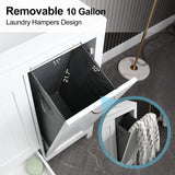 36" Bathroom Vanity Sink Combo with Laundry Hamper Ceramic Sink Storage Cabinet