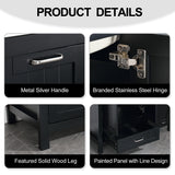 36" Bathroom Vanity Sink Combo with Laundry Hamper Ceramic Sink Storage Cabinet