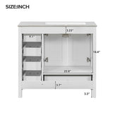 36" Bathroom Vanity with Ceramic Sink Combo w/ 2 Soft-close Doors