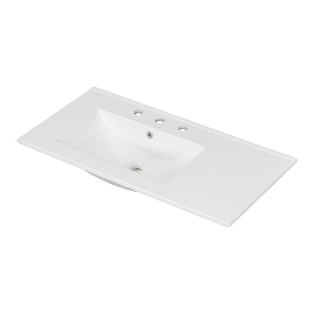 36" Bathroom Vanity with Ceramic Sink Combo w/ 2 Soft-close Doors